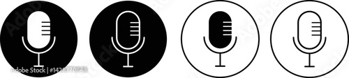 Microphone icon set. public speaker. Vocal signs. voice icon symbol buttons. Audio sign collection