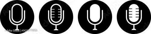 Microphone icon set. public speaker. Audio sign collection. Vocal signs. voice icon symbol buttons
