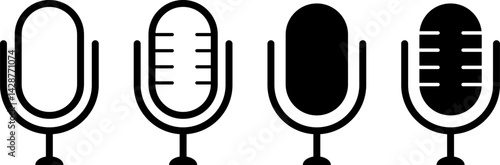 Microphone icon set. public speaker. Audio sign collection. Vocal signs. voice icon symbol buttons