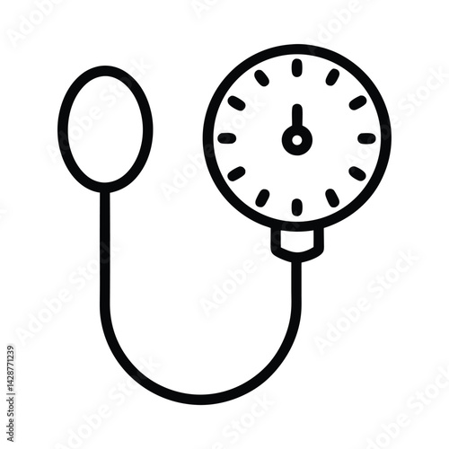 Sphygmomanometer with Cuff and Analog Icon