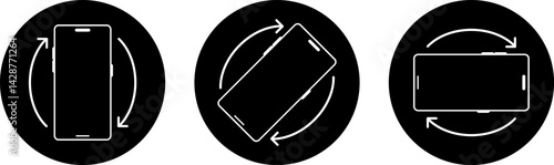mobile rotation icon set. Device rotate symbol collection. Rotate smartphone icons. Turn your phone
