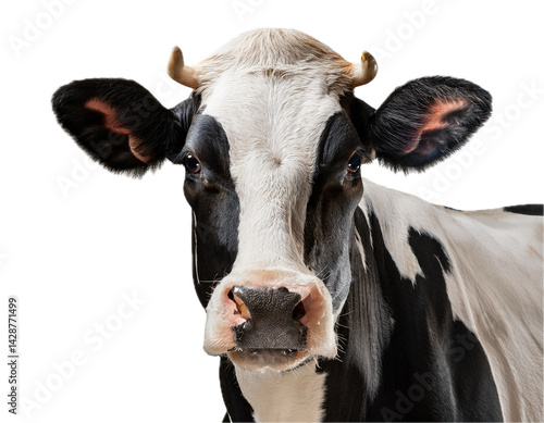 Milk dairy cow isolated on transparent background
