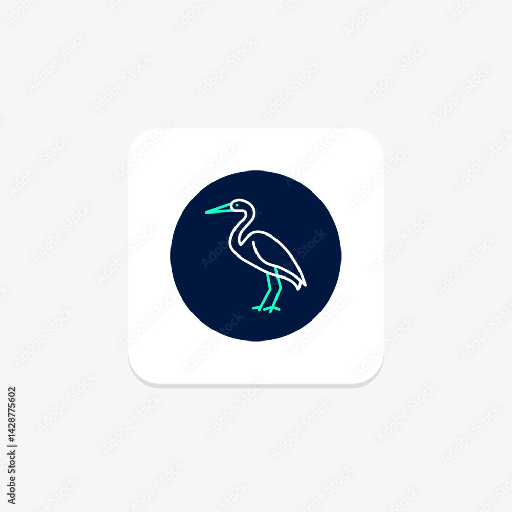 Naklejka premium Egret, vector, pixel perfect, illustrator file