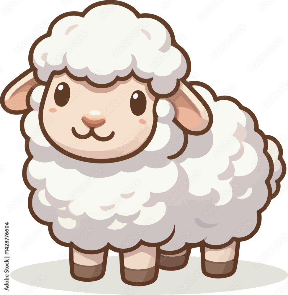 Cute Cartoon Sheep Set in Vector Style Cute Cartoon Sheep Set in Vector Style