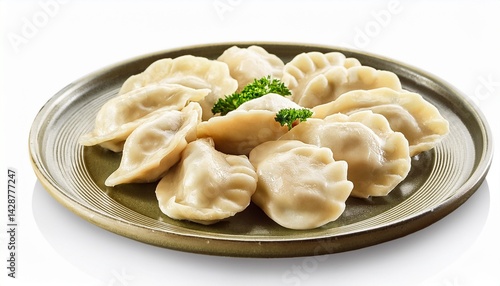 pierogi on a plate isolated