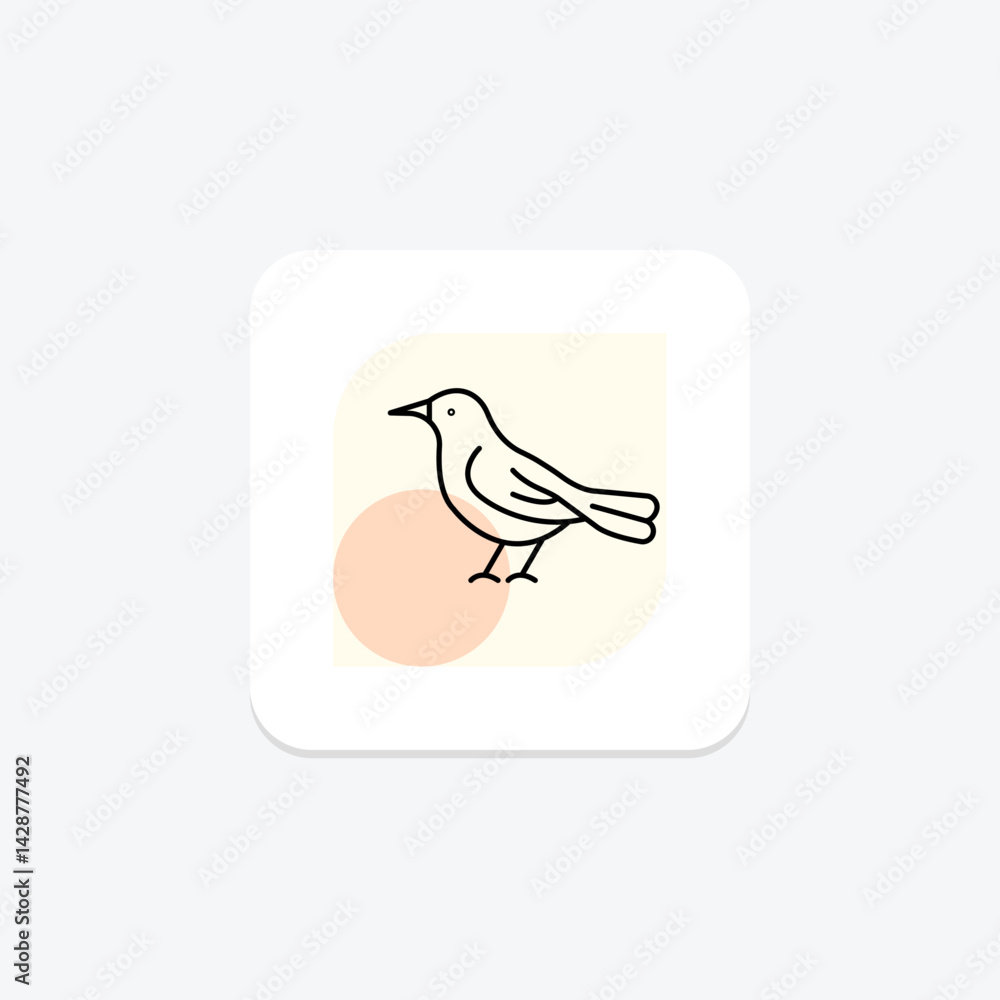Obraz premium Thrush, vector, pixel perfect, illustrator file