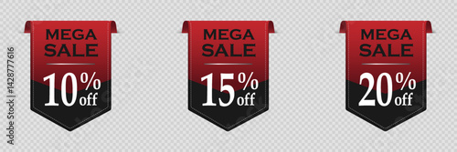 Mega sale banner with text. Discounts special offer.
