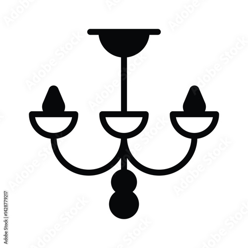 Chandelier ico creatively designed in outline style