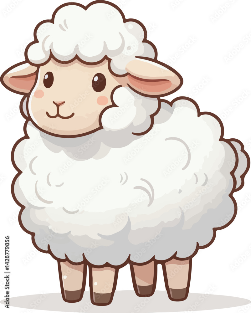 Cute Cartoon Sheep Set in Vector Style Cute Cartoon Sheep Set in Vector Style
