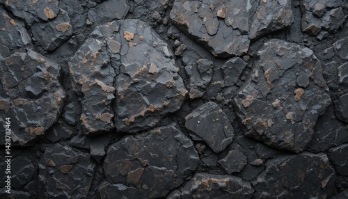 Wallpaper Mural Dark Volcanic Rock Wall: A Textured, Moody Abstract Torontodigital.ca