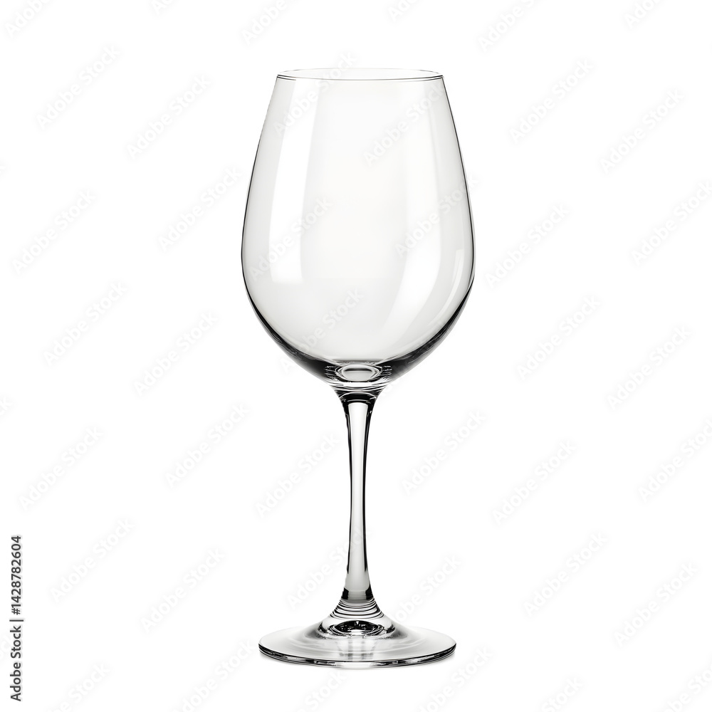 Realistic photograph of a crystal wine glass, isolated on white background, soft top lighting, for product showcase Realistic photograph of a crystal wine glass, isolated on white background, soft top lighting, for product showcase