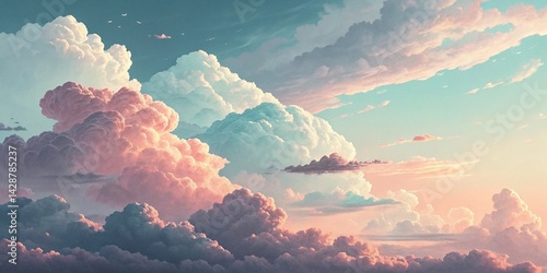 Dreamlike Cloudscape Soft Hues and Gentle Formations