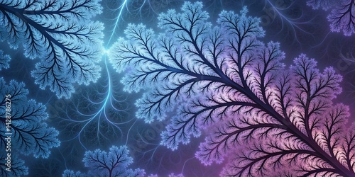 Abstract Fractal Art Infinite Branches of Colorful Trees