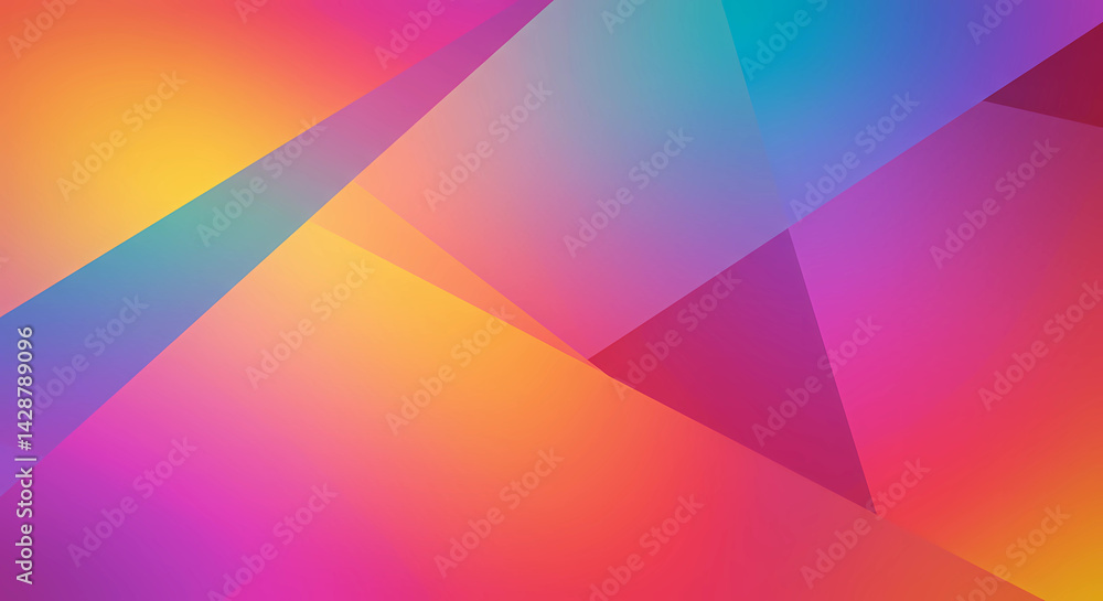 A digitally painted abstract composition with a painterly and blurred quality showcases flat, angular shapes rendered with blended gradients of vibrant, saturated hues. A digitally painted abstract composition with a painterly and blurred quality showcases flat, angular shapes rendered with blended gradients of vibrant, saturated hues.