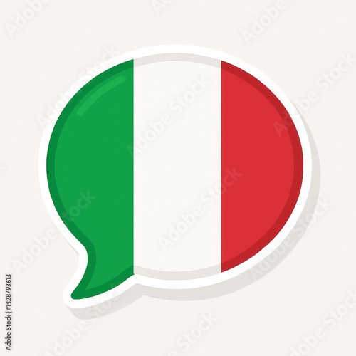 Italian flag Speech Bubble 