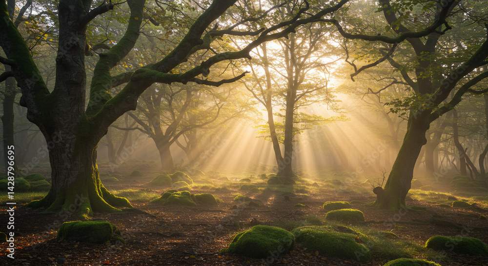 Naklejka premium Enchanted Forest at Dawn