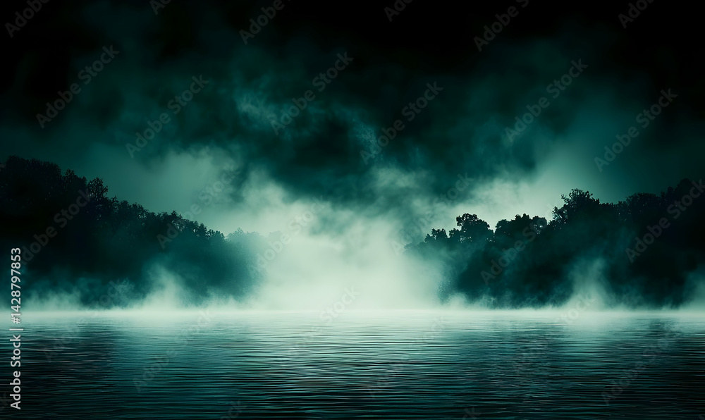 custom made wallpaper toronto digitalEnigmatic Foggy Lake and Silhouetted Trees at Dusk