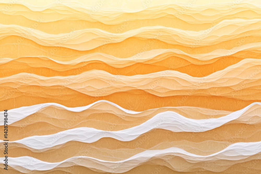 Sunset beach background with golden sands and gentle waves.