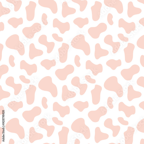 Peach pink color Cow skin print seamless pattern design