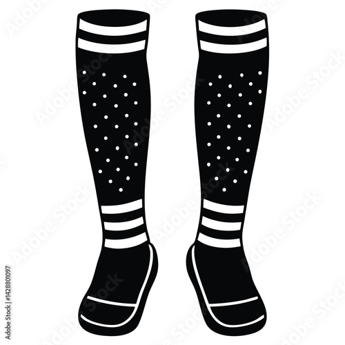 Isolated Black Vector Dancer using Element leg warmers With White Background