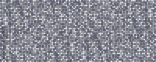 Silver pattern mosaic, disco ball texture, circle shimmer effect. Abstract night club background, metallic wallpaper with light effect, banner bg mockup, vector illustration.