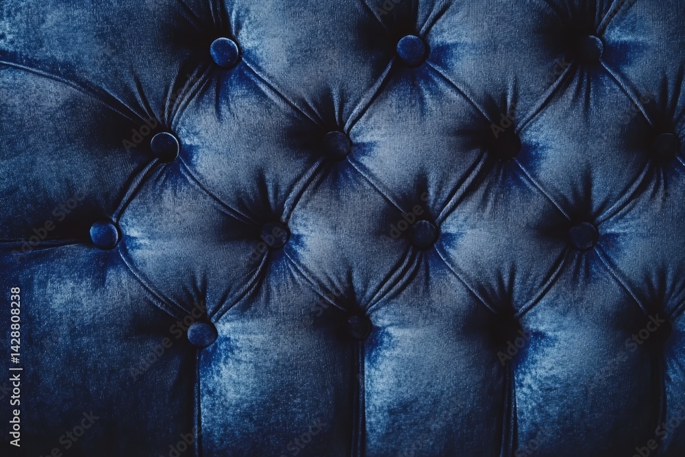 Sophisticated dark blue velvet texture with a luxurious feel.