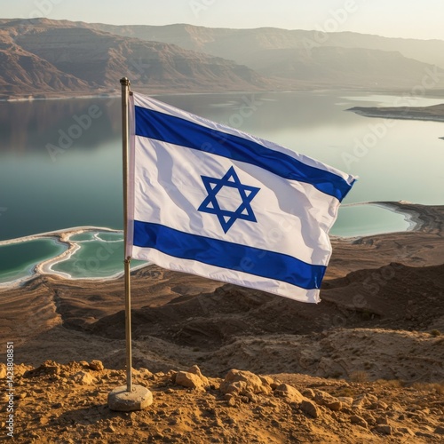 Wallpaper Mural Israel Flag Dead Sea Landscape Salt Formations Background Torontodigital.ca
