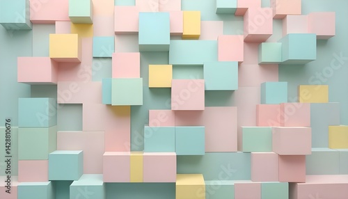 A collection of colorful geometric shapes creating a visually appealing abstract background.