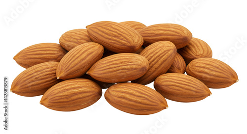 Pile of almonds on black background photo
