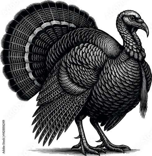 Turkey vector black silhouette print design