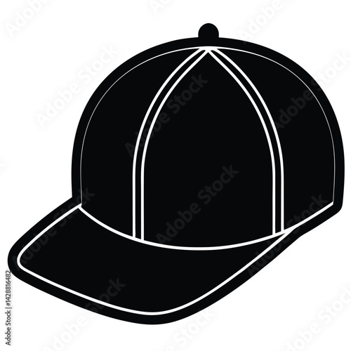 Isolated Black Vector Dancer using Element snapback hat With White Background