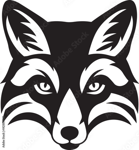 Wallpaper Mural Vector illustration of a fox. Silhouette fox head vector illustration in white background.  Torontodigital.ca