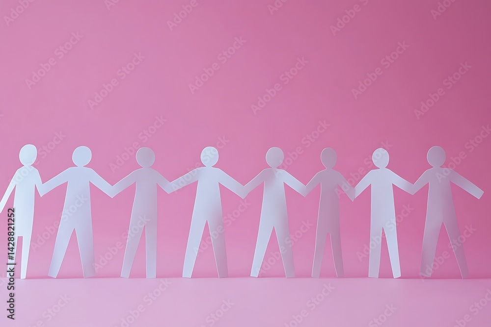Paper Chain People Teamwork Support Community Paper Chain People Teamwork Support Community