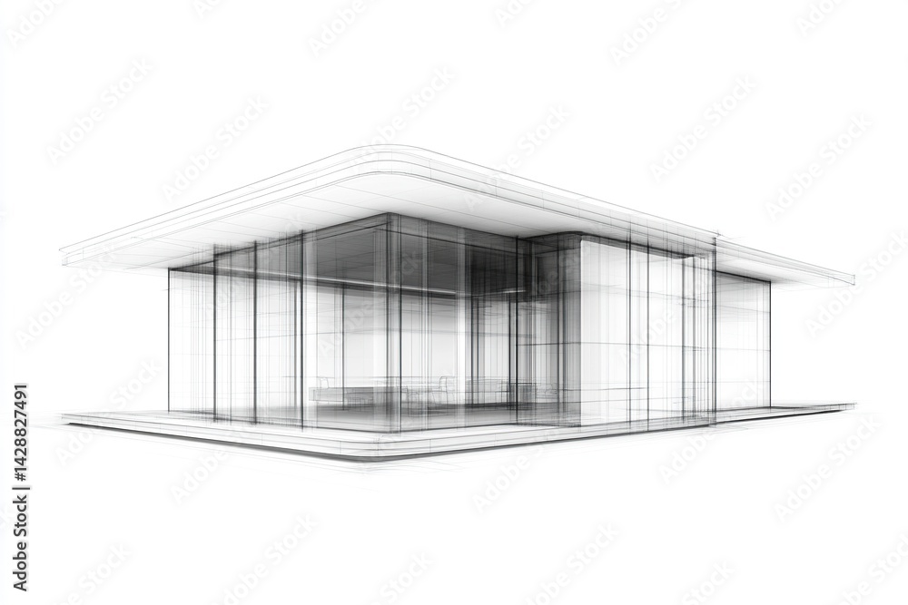 Architectural design, a modern building with transparent glass walls, a wireframe hologram, against a white background, an architectural drawing, architectural sketching, technical details, detailed Architectural design, a modern building with transparent glass walls, a wireframe hologram, against a white background, an architectural drawing, architectural sketching, technical details, detailed