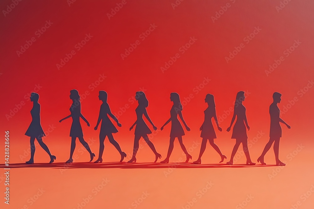 Paper Cutout Figures Walking Forward Progress Paper Cutout Figures Walking Forward Progress