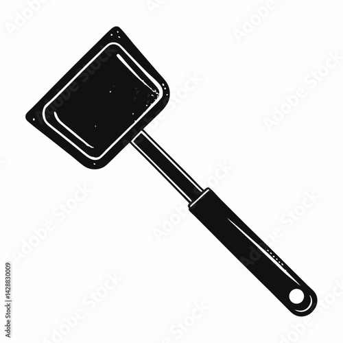 Classic Spatula Illustration in Black and White Style