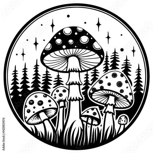 vector illustration of mushroom