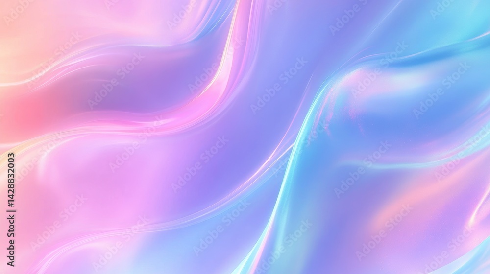 Obraz premium Abstract pastel iridescent wavy background.