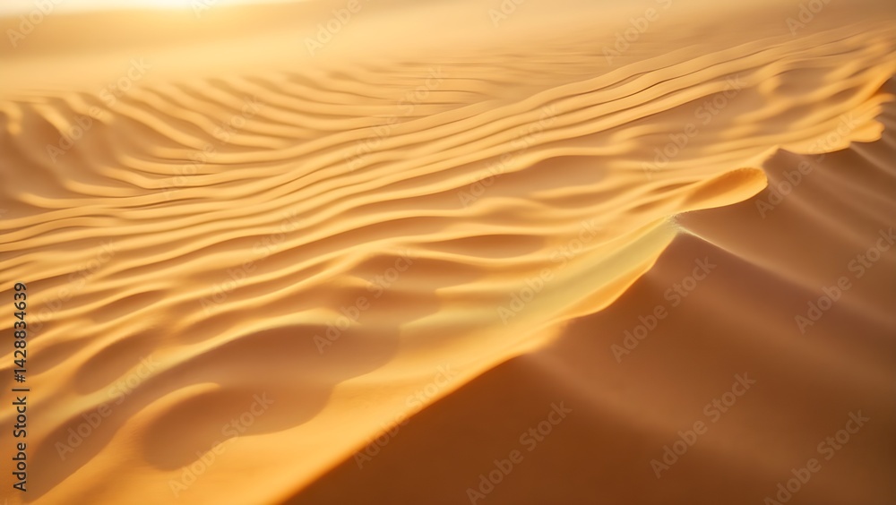 Sand Dune Ripples in Desert Landscape Golden Hour Sand Dune Ripples in Desert Landscape Golden Hour