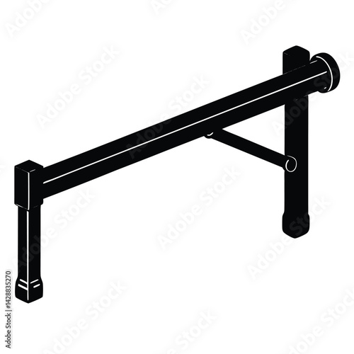 Isolated Black Vector Dancer using Element wall mounted barre With White Background