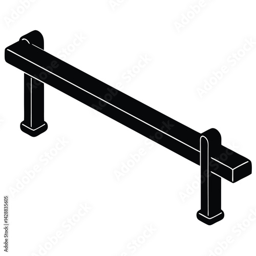 Isolated Black Vector Dancer using Element wall mounted barre With White Background