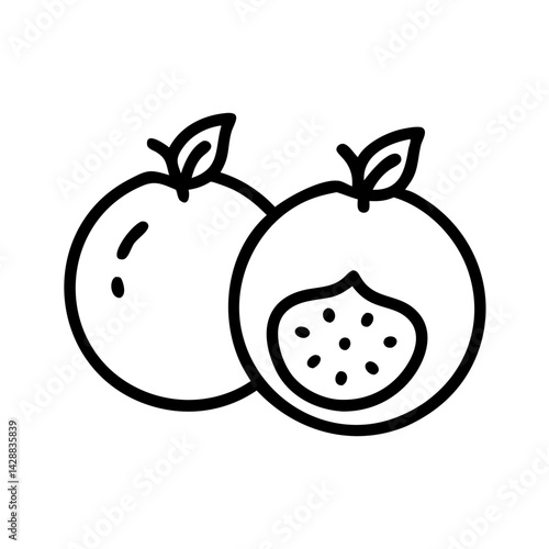 Wallpaper Mural Fig Fruit Line Art Vector Icon Torontodigital.ca