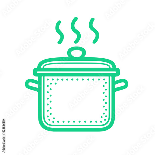 Outline illustration of a steaming pot