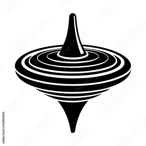Spinning top toy vector illustration simple art silhouette