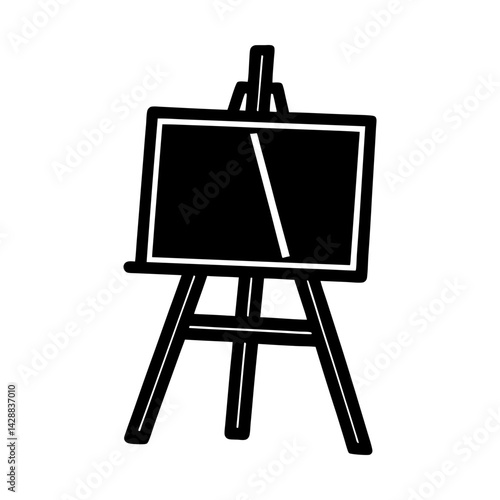 Isolated art easel for painting canvas illustration silhouette
