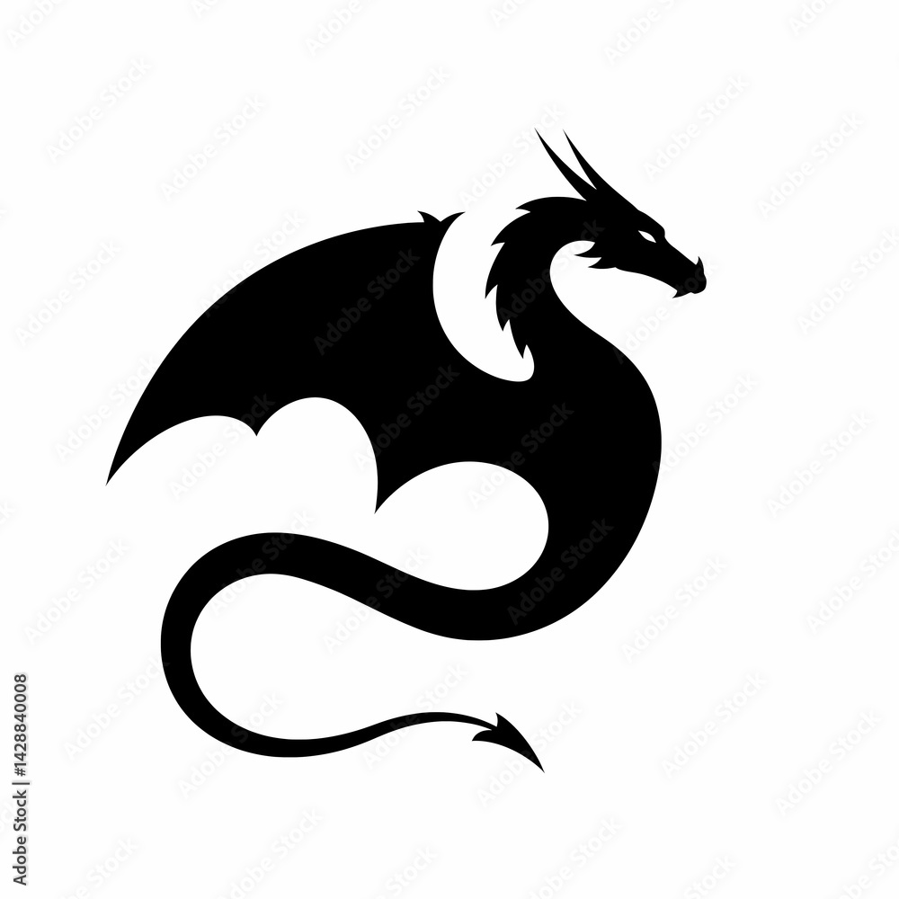 Fototapeta premium Pure Dragon Imagery in an Effortless Style: A Simple and Direct Visual Representation 