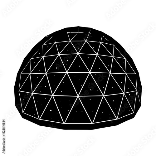 Geodesic dome structure architectural design art silhouette