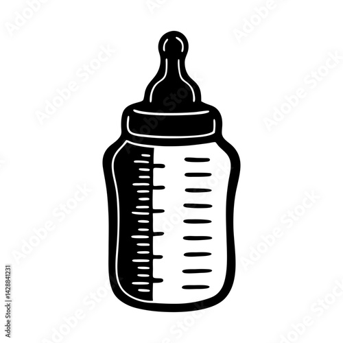 Infant feeding bottle illustration graphic design silhouette