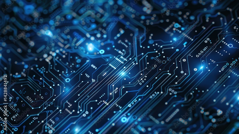 Abstract futuristic technology circuit board with many small squares and lines background Abstract futuristic technology circuit board with many small squares and lines background