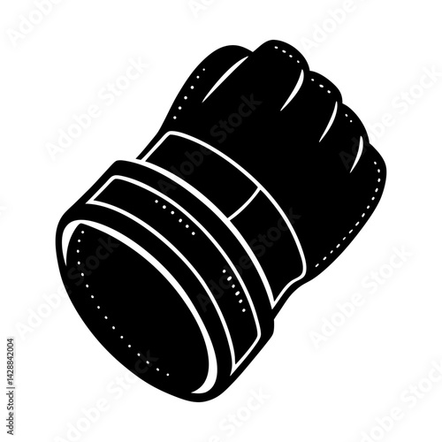 Isolated mma glove for combat sport training gear silhouette